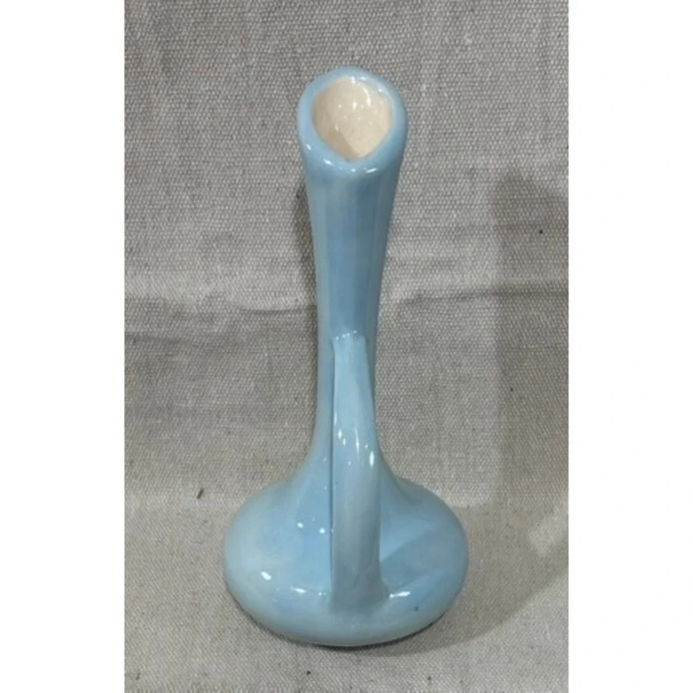 Lois Studio Pottery Blue Ceramic Pitcher Vase Mid Century Modern 7 Inch
